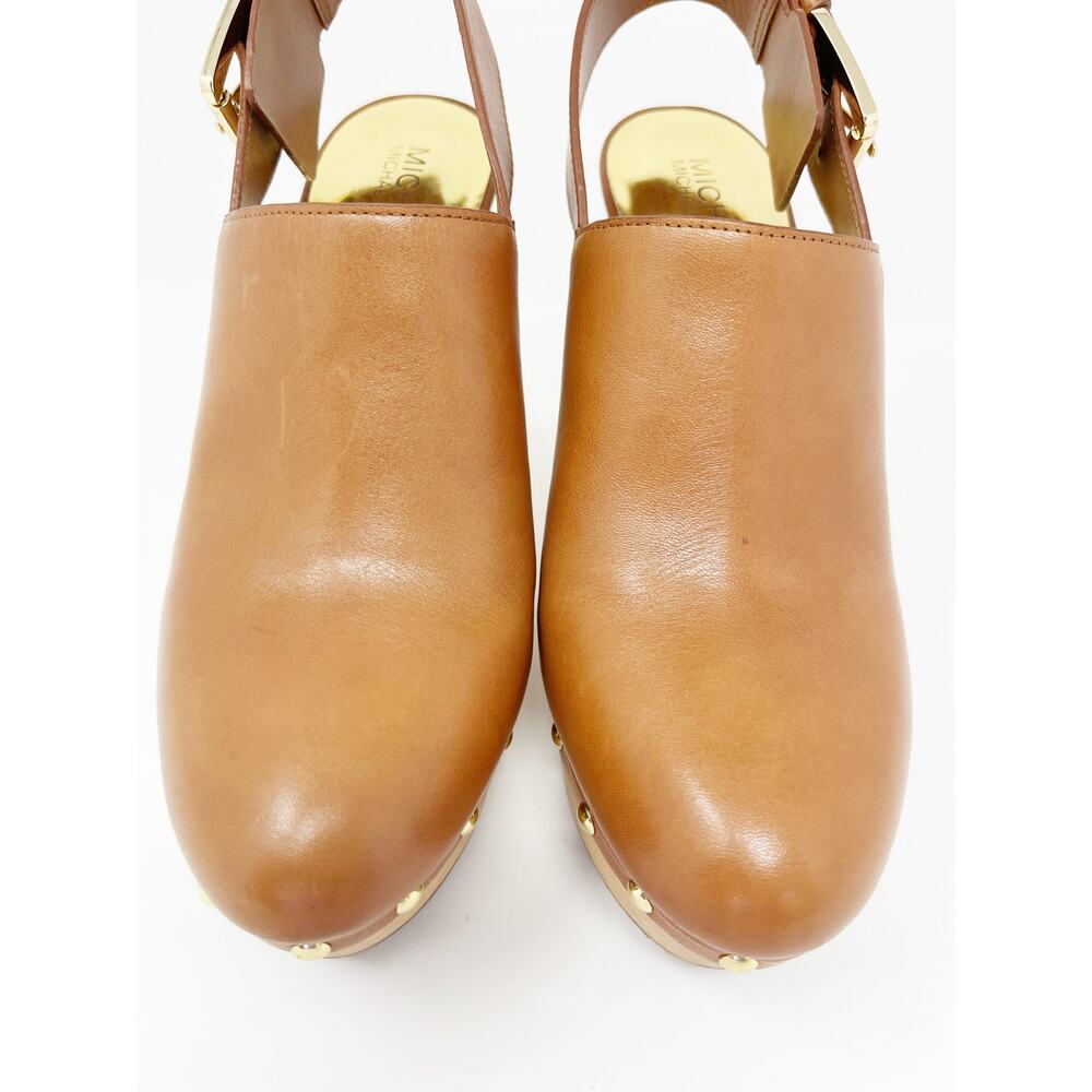 MICHAEL Michael Kors Beatrice Brown Platform Slingback Clog Heels SZ 8 - Picture 7 of 15